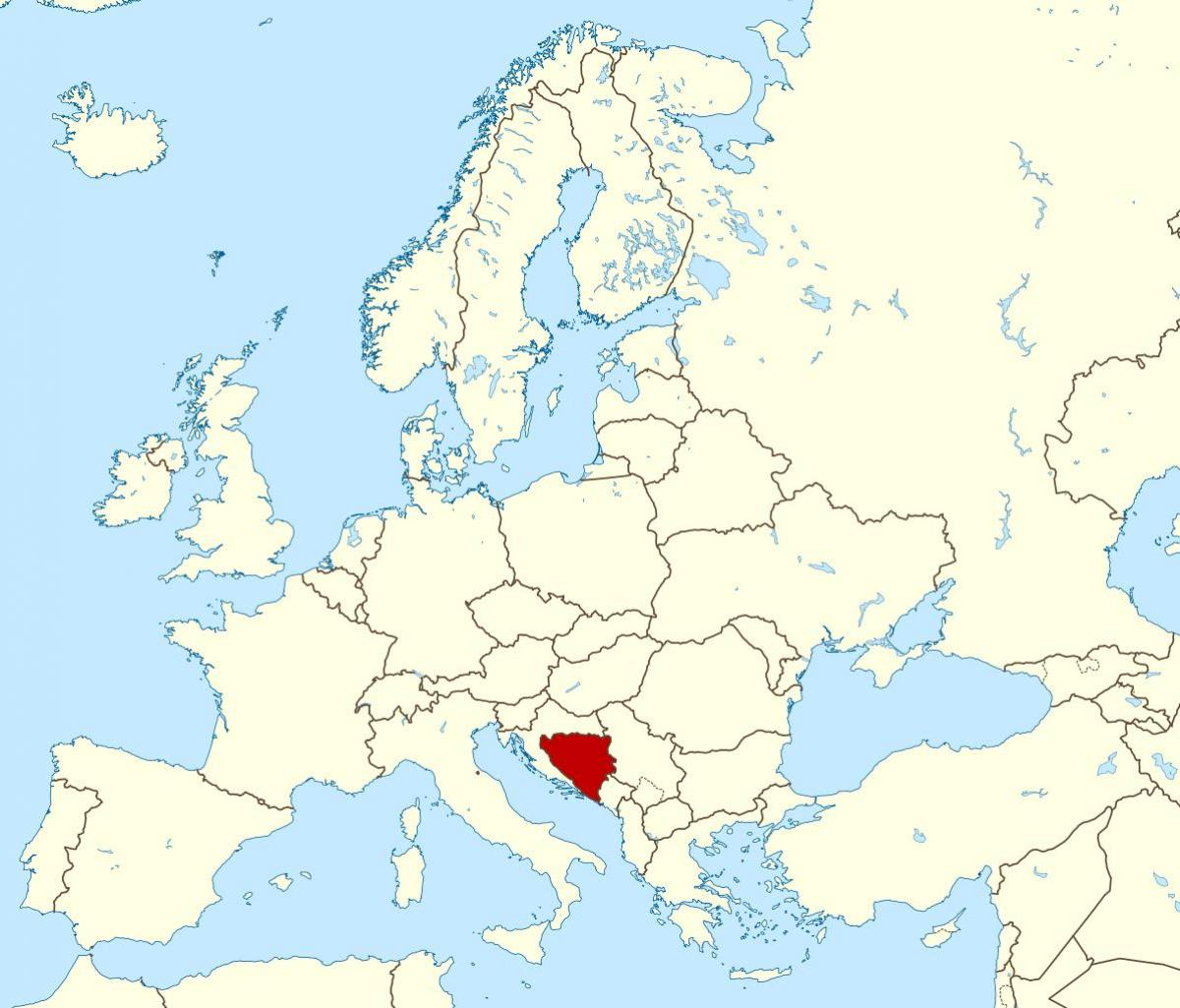 Bosnia e Erzegovina sulla mappa del mondo