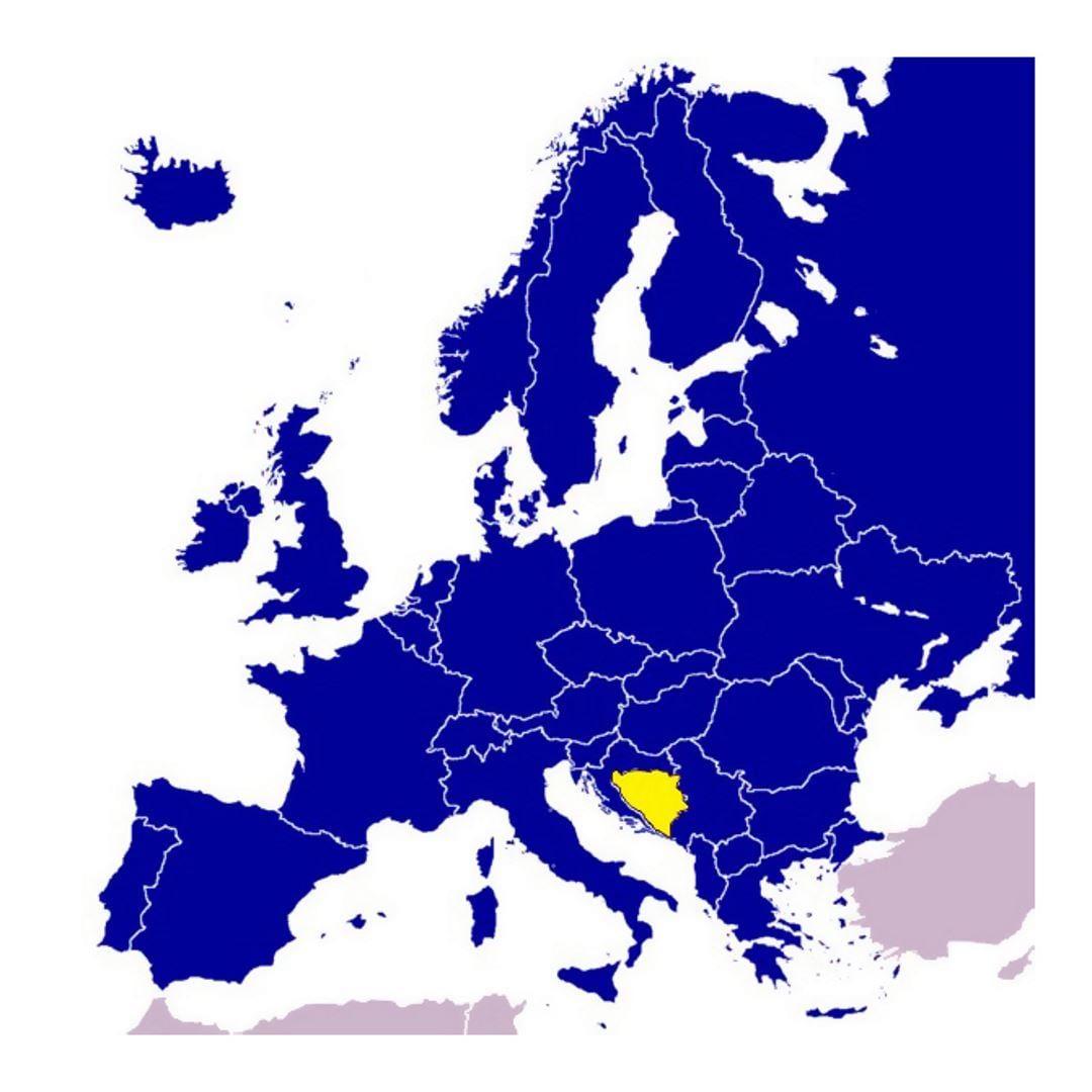 Mappa della Bosnia-Erzegovina europa