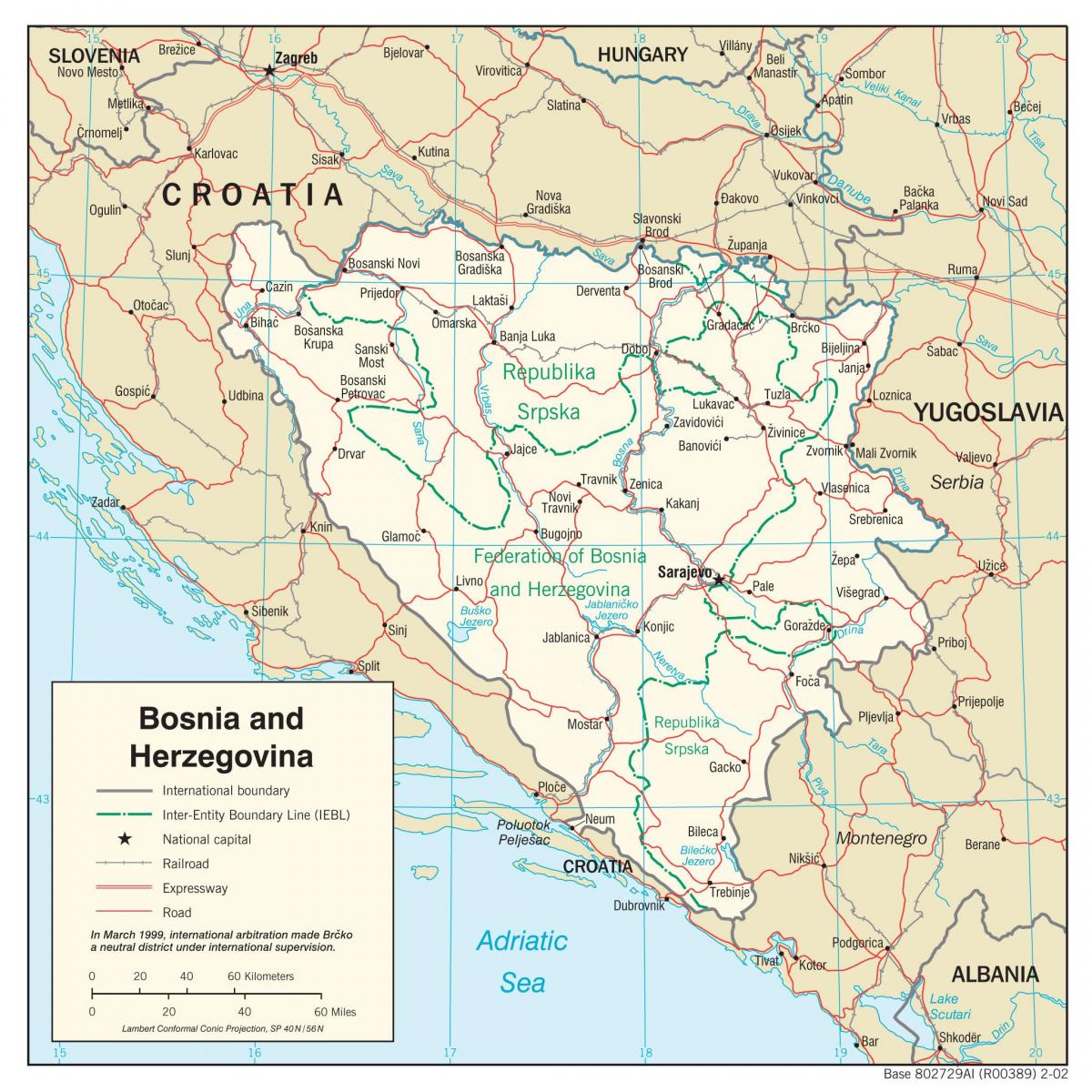 Bosnia-Erzegovina mappa