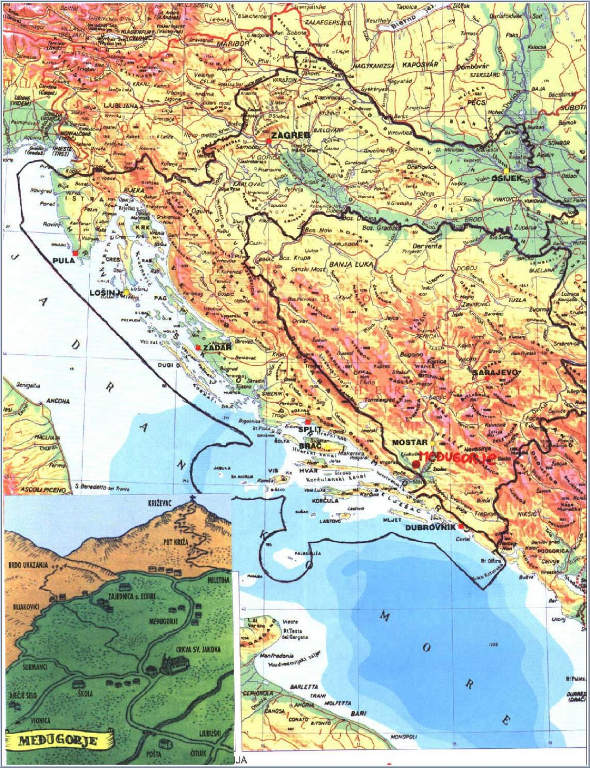 mappa di medjugorje, Bosnia Erzegovina