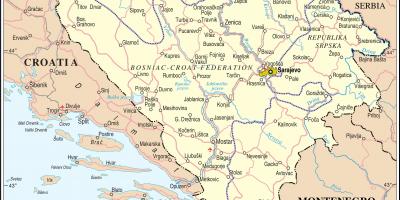 Mappa della Bosnia turistiche